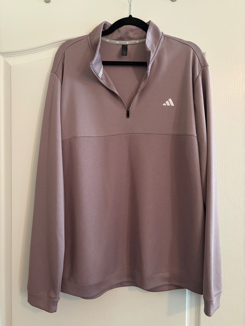 adidas Light Mauve Quarter-Zip Pullover. Size Extra Large